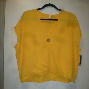 ✨ BP Women’s Short Sleeve Wrap Top / Tunic – Size M – Golden Yellow – NWT